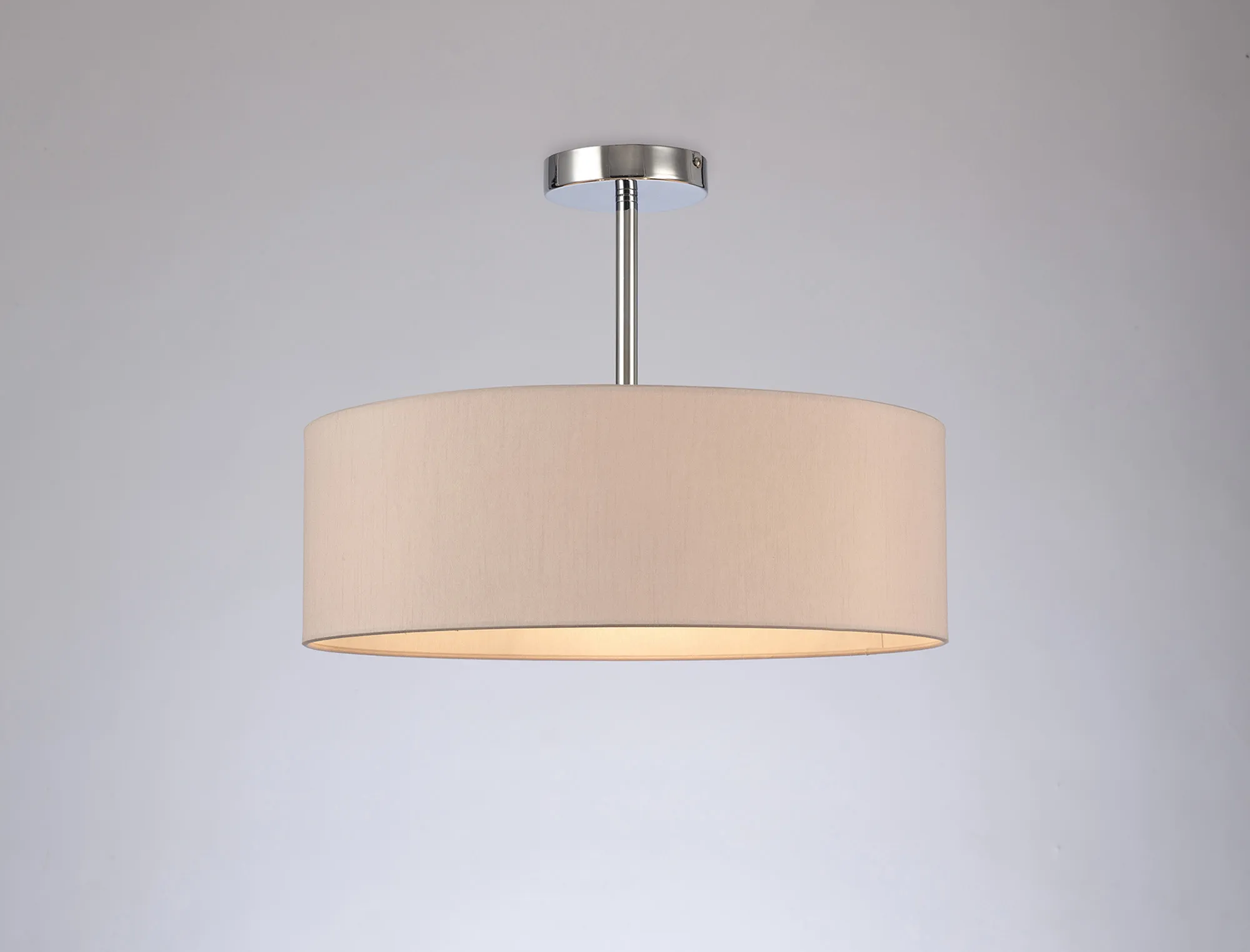 Baymont 45cm Semi Flush 3 Light Polished Chrome, Nude Beige/Moonlight DK0681  Deco Baymont CH NU